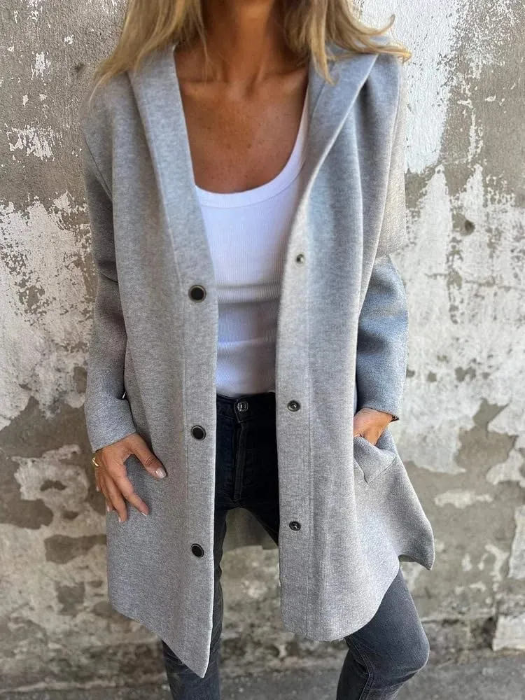 Women's Winter Wool Coat Casual Long Sleeve Button Down Shacket Jacket Plus Size Lapel Tartan Trench Coat with Pockets