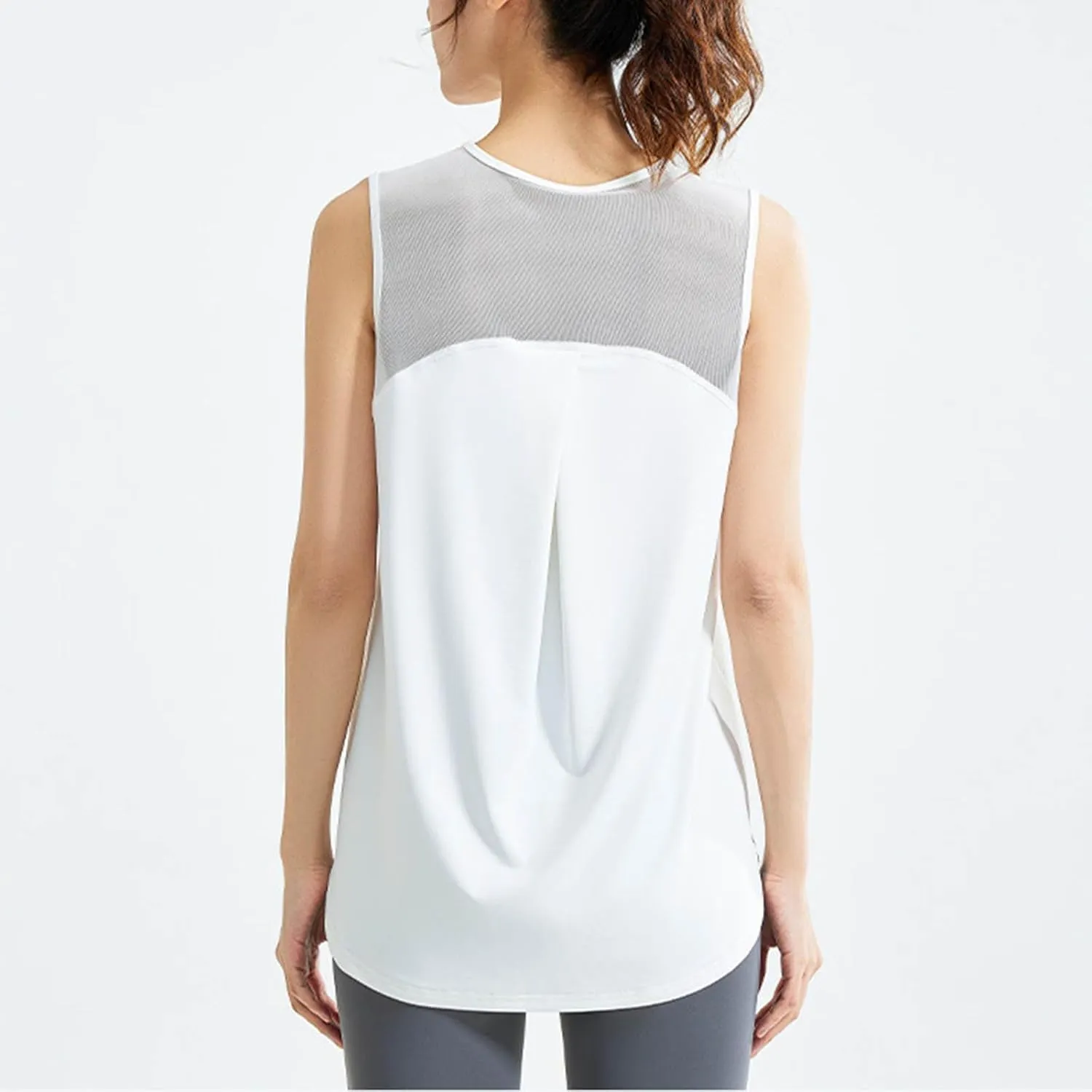 Workout Tank Tops for Women 2025 Sleeveless Athletic Yoga Gym Tank Tops Solid Color Quick Dry Loose Sports Shirts