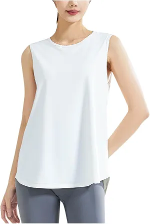 Workout Tank Tops for Women 2025 Sleeveless Athletic Yoga Gym Tank Tops Solid Color Quick Dry Loose Sports Shirts