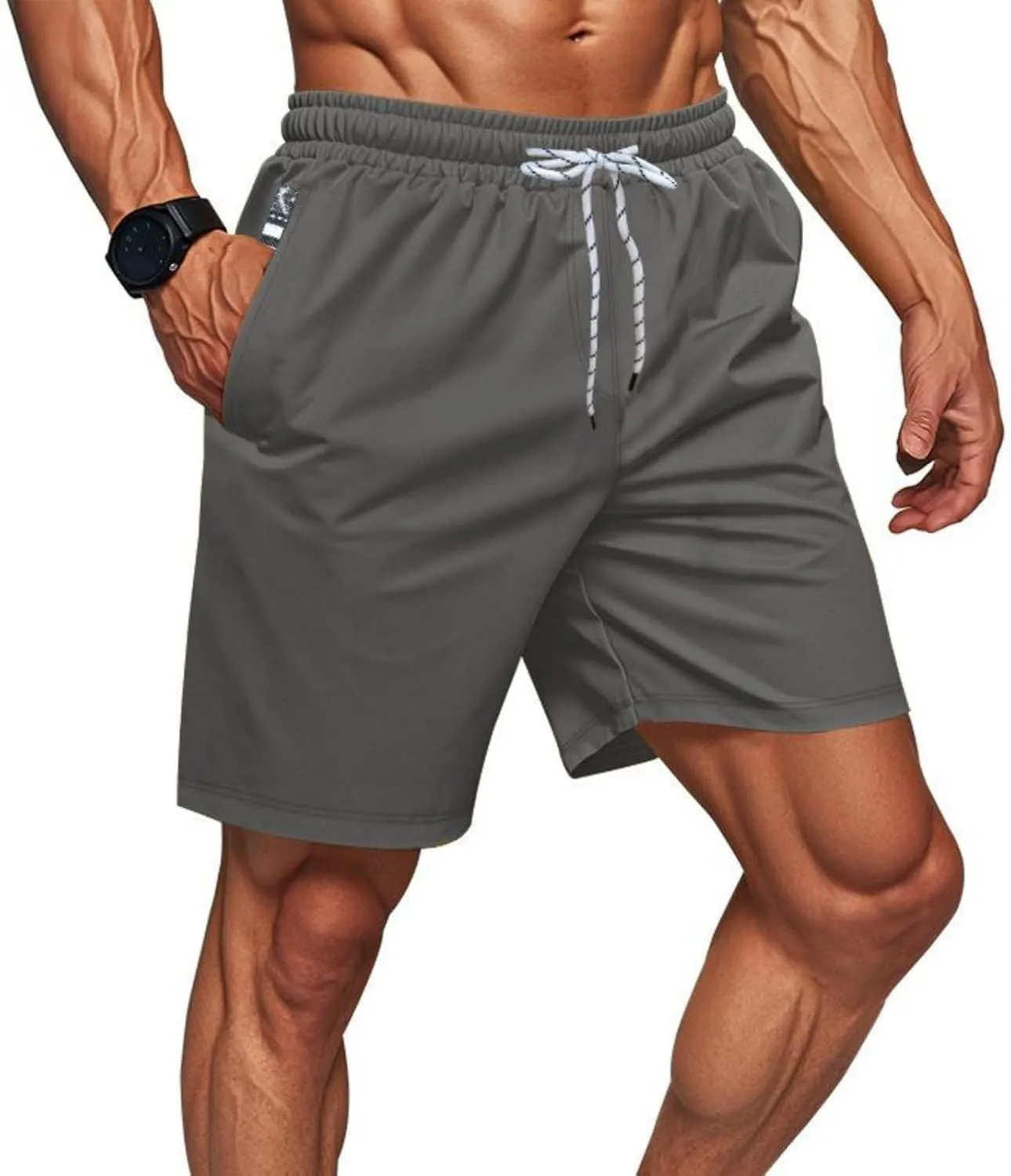 Xiaojmake Men's 5" Athletic Running Shorts Quick Dry Lightweight Workout Sports Gym Training Short Swim Trunks with Pockets