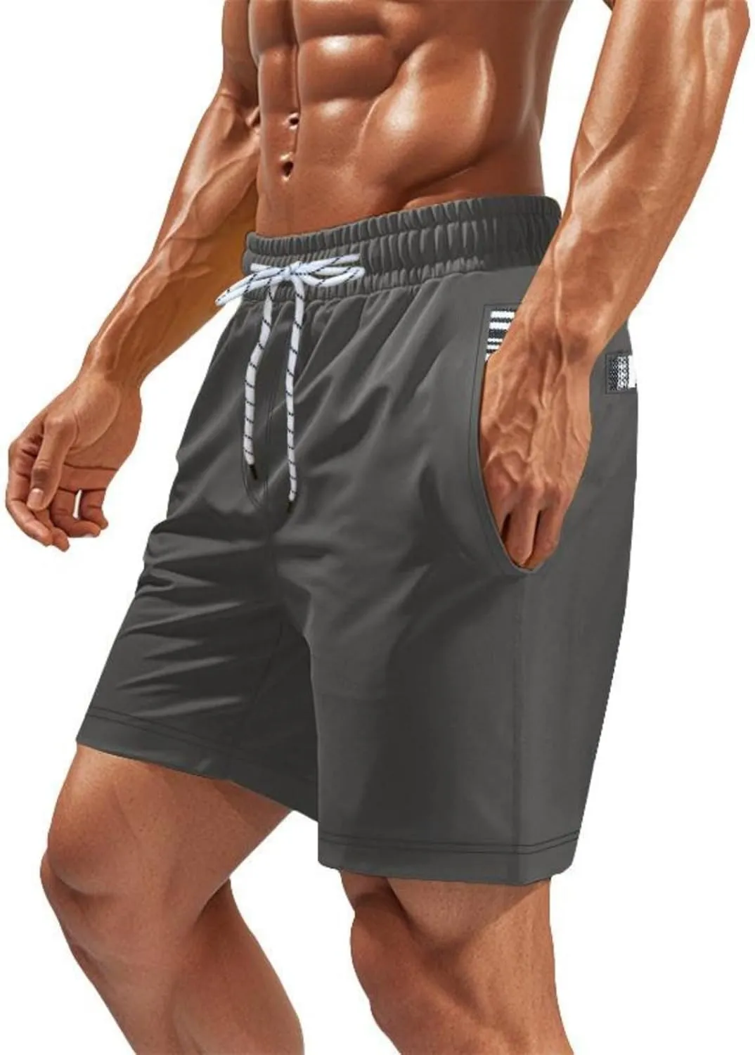 Xiaojmake Men's 5" Athletic Running Shorts Quick Dry Lightweight Workout Sports Gym Training Short Swim Trunks with Pockets