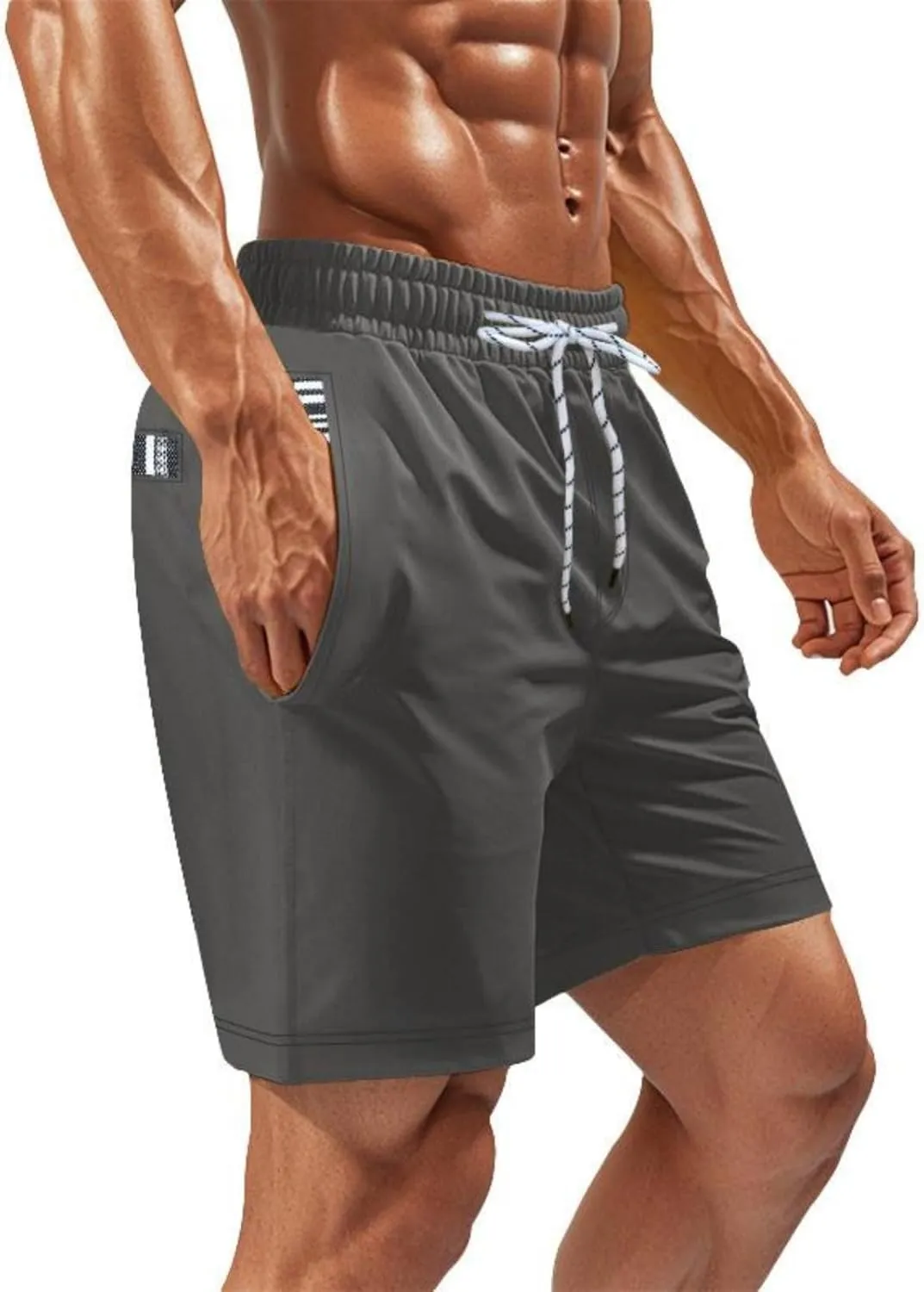 Xiaojmake Men's 5" Athletic Running Shorts Quick Dry Lightweight Workout Sports Gym Training Short Swim Trunks with Pockets