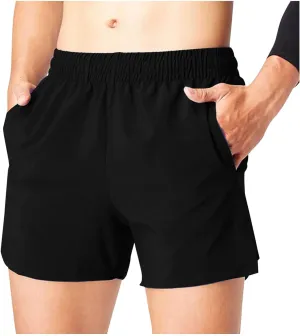 Xiaojmake Men's Running Shorts Quick Dry Athletic Gym Shorts with Zipper Pockets Water Resistant Workout Training Shorts
