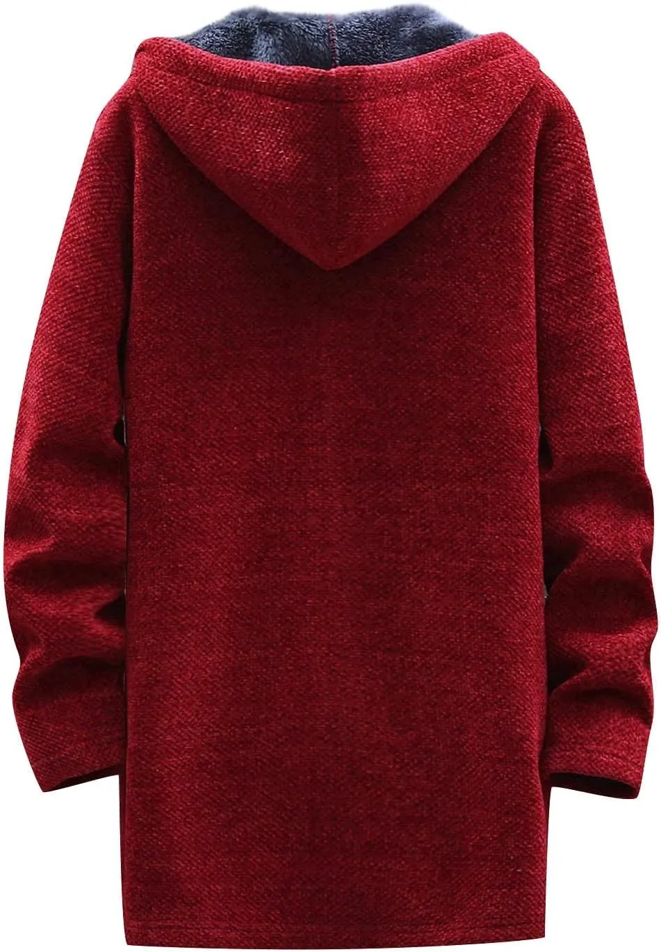 Ymosrh Mens Coat and Winter Men's Fashion Loose Cardigan Warm Lapel Hooded Jacket Sweater Lightweight Rain Jacket