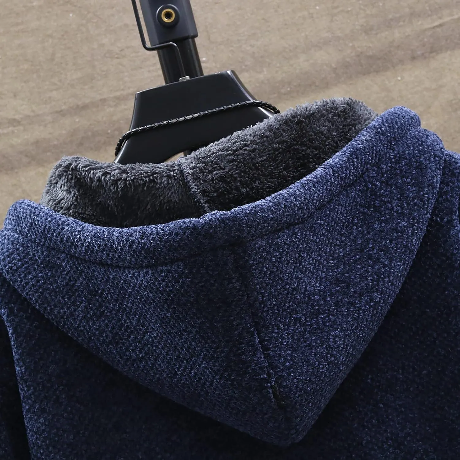 Ymosrh Mens Coat and Winter Men's Fashion Loose Cardigan Warm Lapel Hooded Jacket Sweater Lightweight Rain Jacket