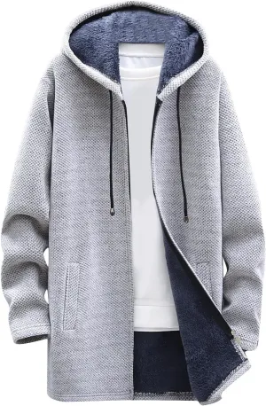 Ymosrh Mens Coat and Winter Men's Fashion Loose Cardigan Warm Lapel Hooded Jacket Sweater Lightweight Rain Jacket