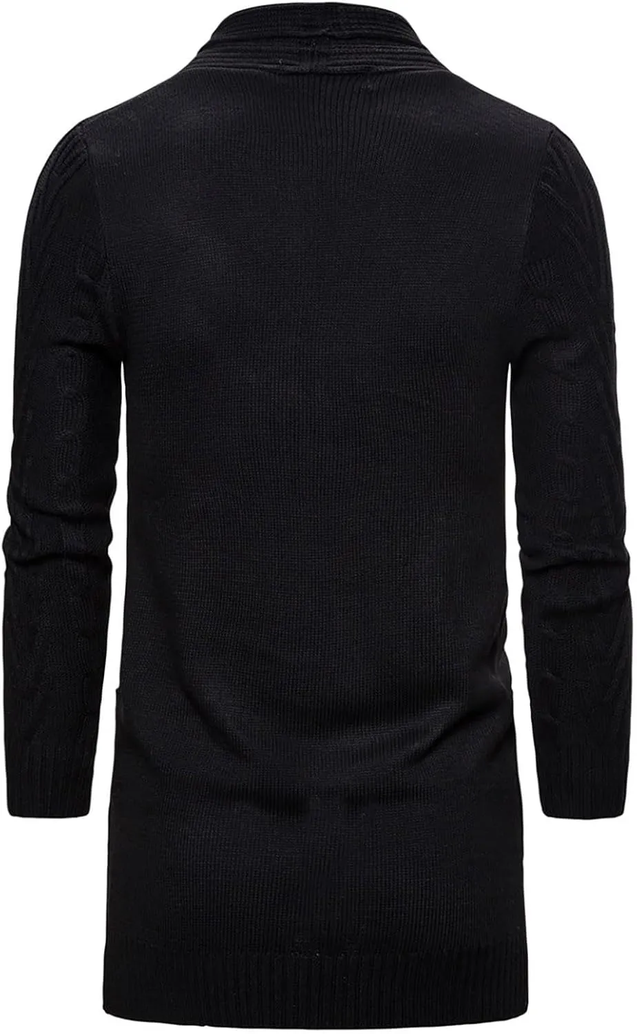 ZYXTIM Mens Cardigan Sweater Shawl Collar Chunky Warm Open Front Long Sleeve Knit Thick Slim Fit Hooded Sweaters with Pockets