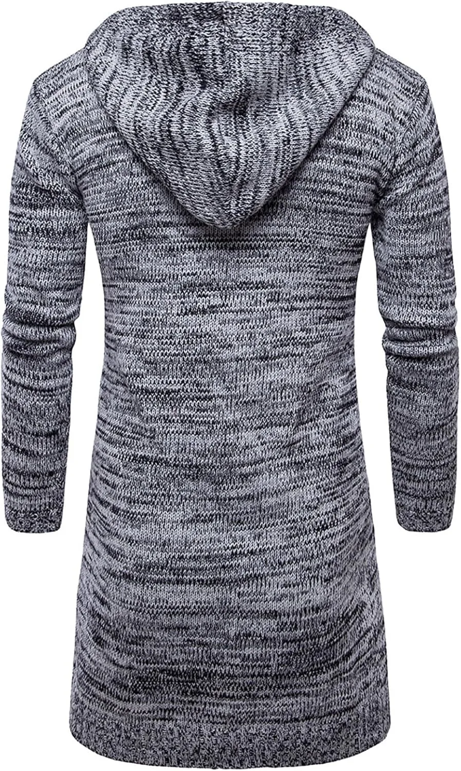 ZYXTIM Mens Cardigan Sweater Shawl Collar Chunky Warm Open Front Long Sleeve Knit Thick Slim Fit Hooded Sweaters with Pockets