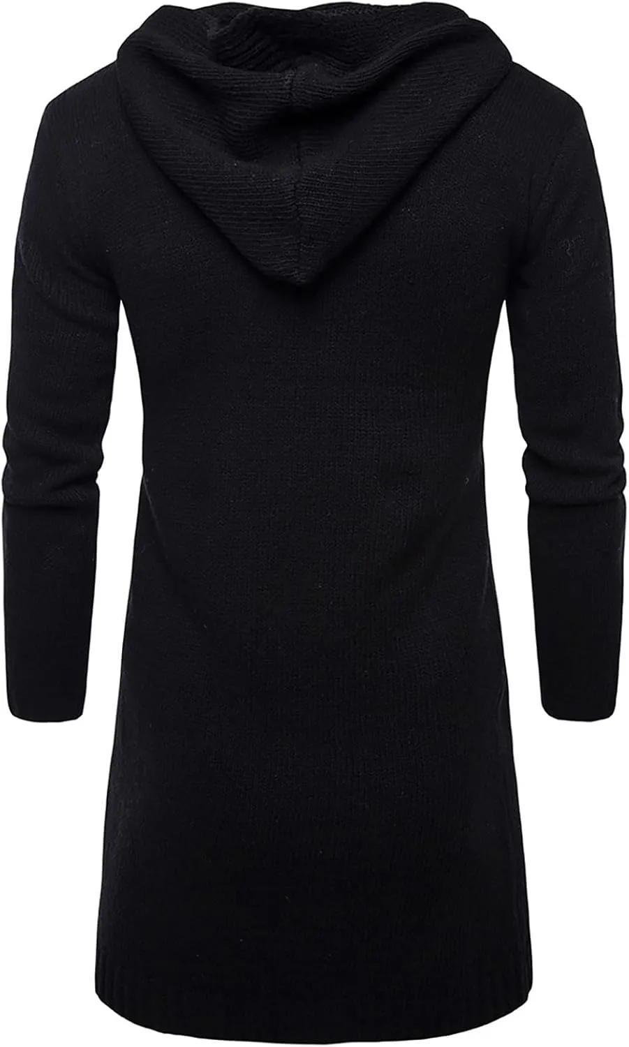 ZYXTIM Mens Cardigan Sweater Shawl Collar Chunky Warm Open Front Long Sleeve Knit Thick Slim Fit Hooded Sweaters with Pockets